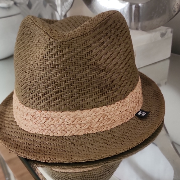ock Headware stylish Two-Tone Straw Fedora Hat - Picture 1 of 3